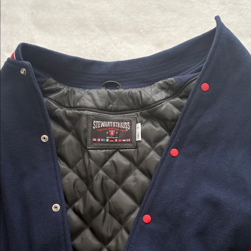 Stewart & Strauss Vintage Varsity Jacket  Blue Wool - Picture 3 of 10